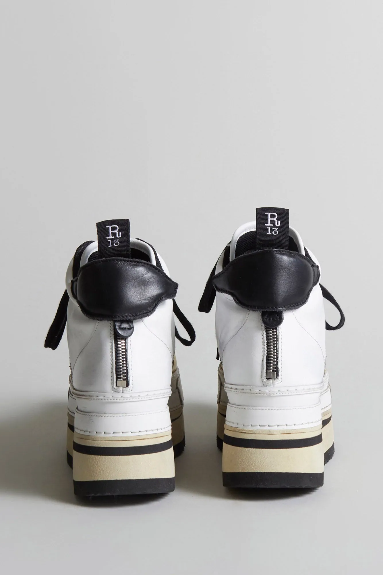 RIOT LEATHER HIGH TOP - SKATE WHITE & YELLOW - WHITE/YELLOW/BLACK LEATHER sold by R13 product image thumbnail 4