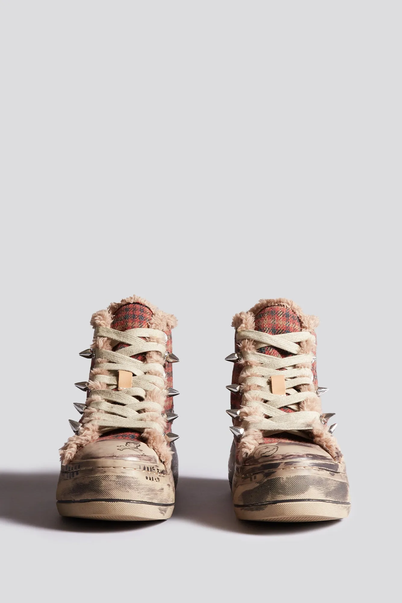 KURT HIGH TOP SNEAKER - RED PLAID sold by R13 product image thumbnail 2