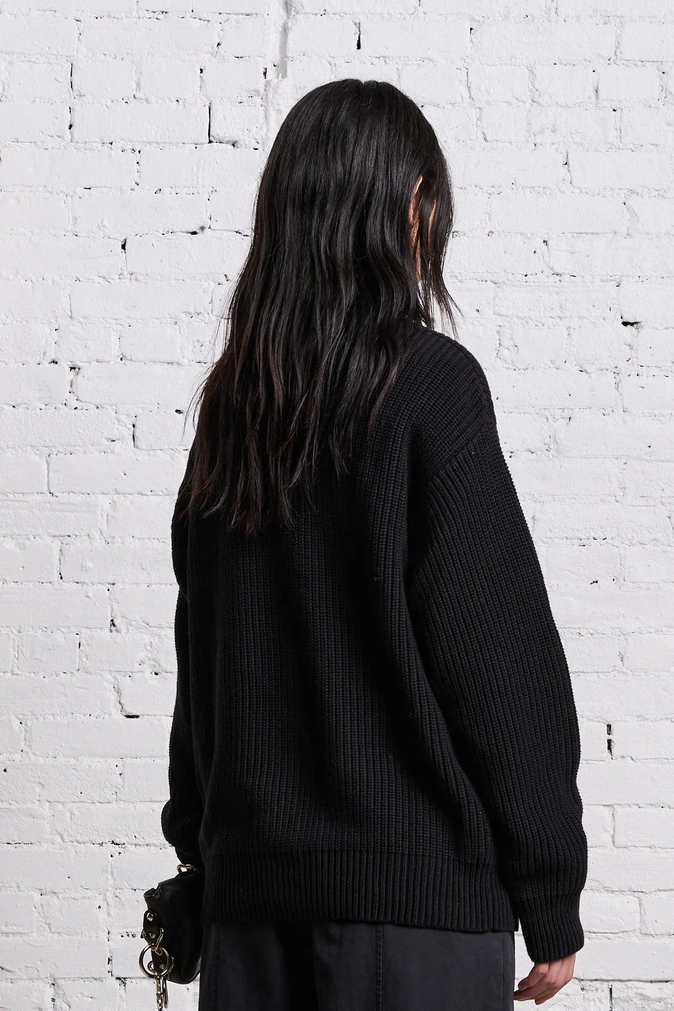 R13 NEW YORK BOYFRIEND SWEATER - BLACK sold by R13 product image thumbnail 5
