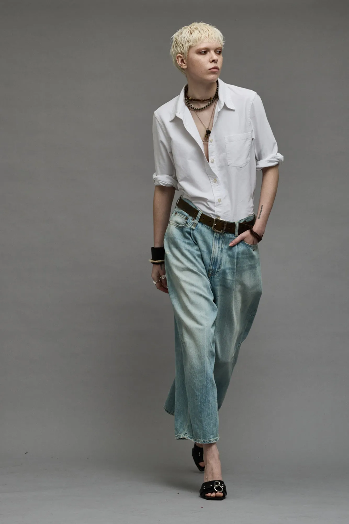 CROPPED WIDE LEG JEAN - TONI BLUE sold by R13 product image thumbnail 2