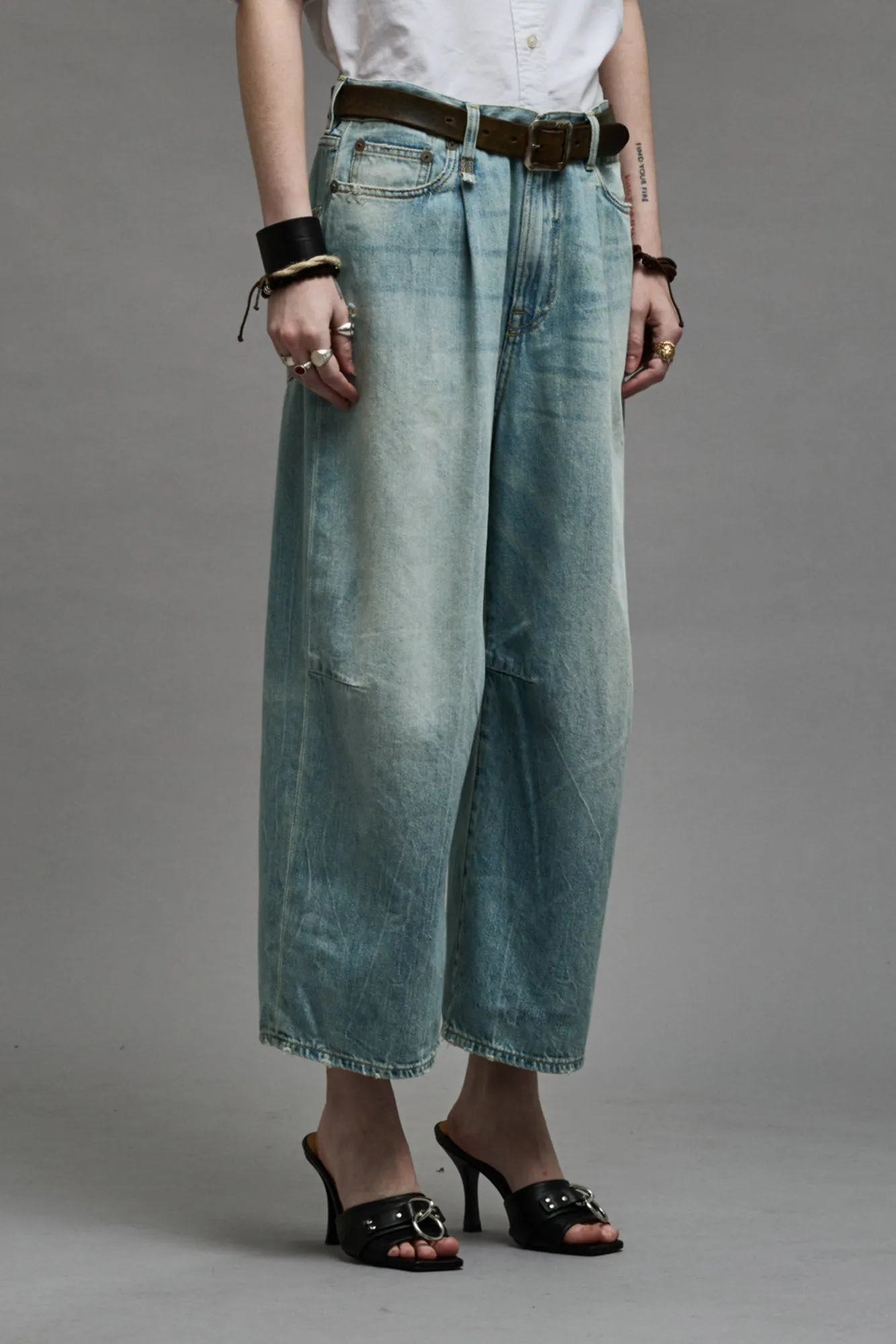 CROPPED WIDE LEG JEAN - TONI BLUE sold by R13 product image thumbnail 4