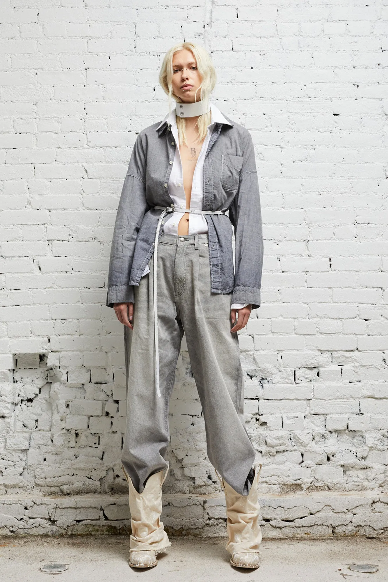 DAMON PLEATED WIDE LEG - WADE GREY sold by R13 product image thumbnail 2