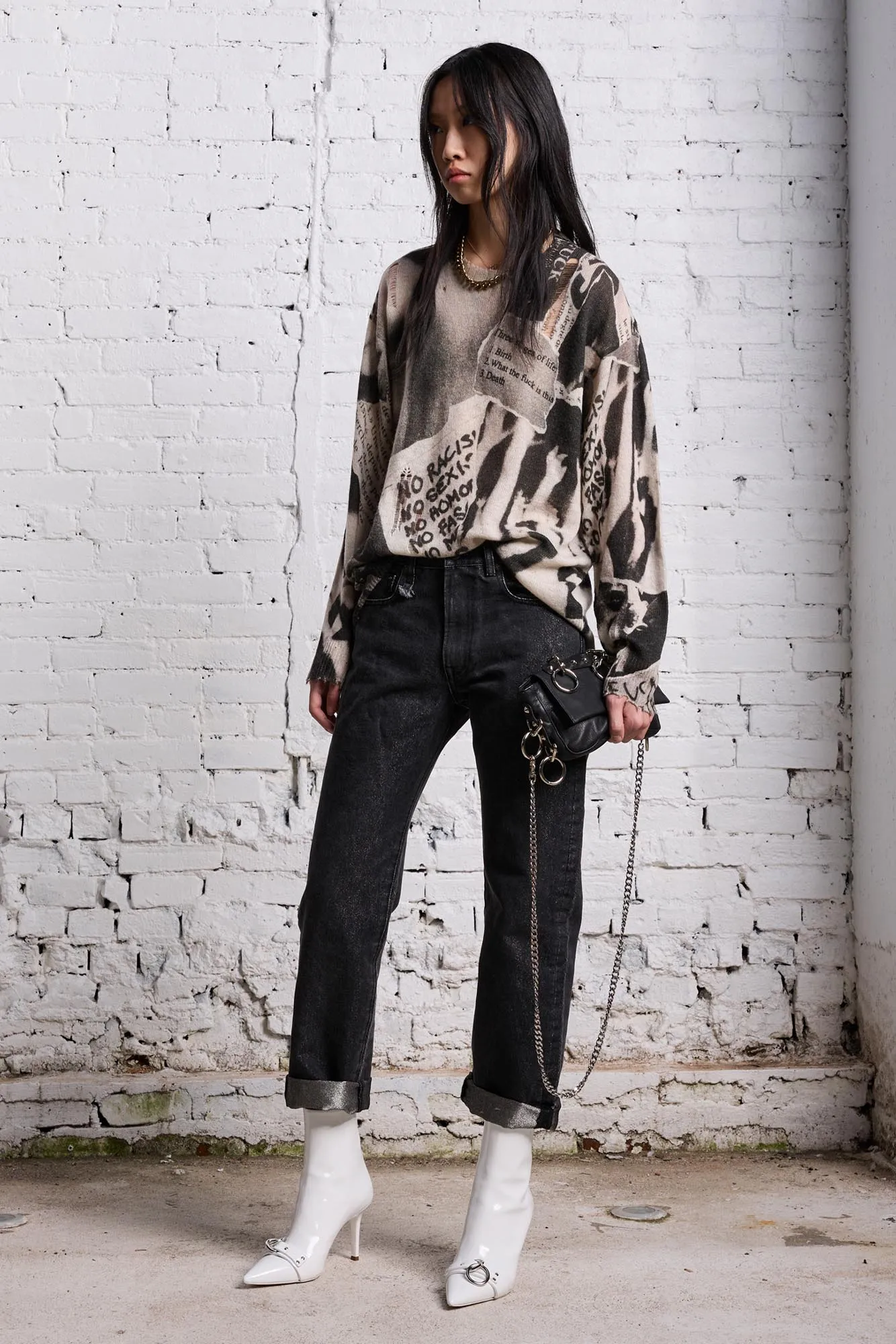 BOYFRIEND JEAN - METALLIC BLACK sold by R13 product image thumbnail 2