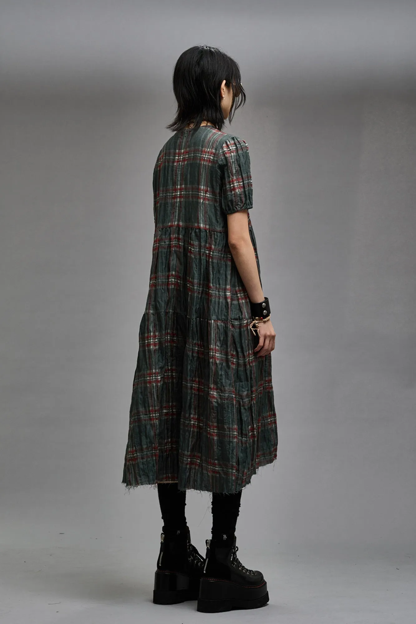 RELAXED MIDI - MARSH GREEN PLAID sold by R13 product image thumbnail 4