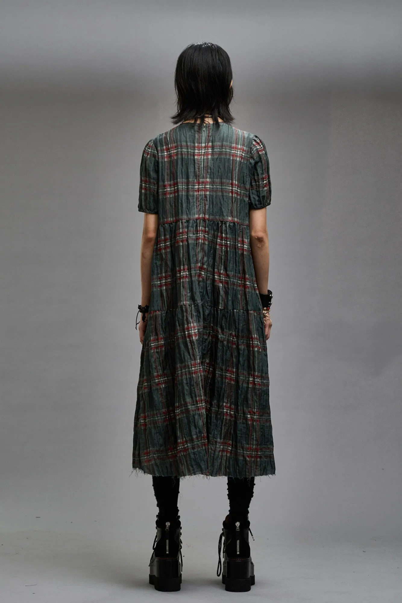 RELAXED MIDI - MARSH GREEN PLAID sold by R13 product image thumbnail 5