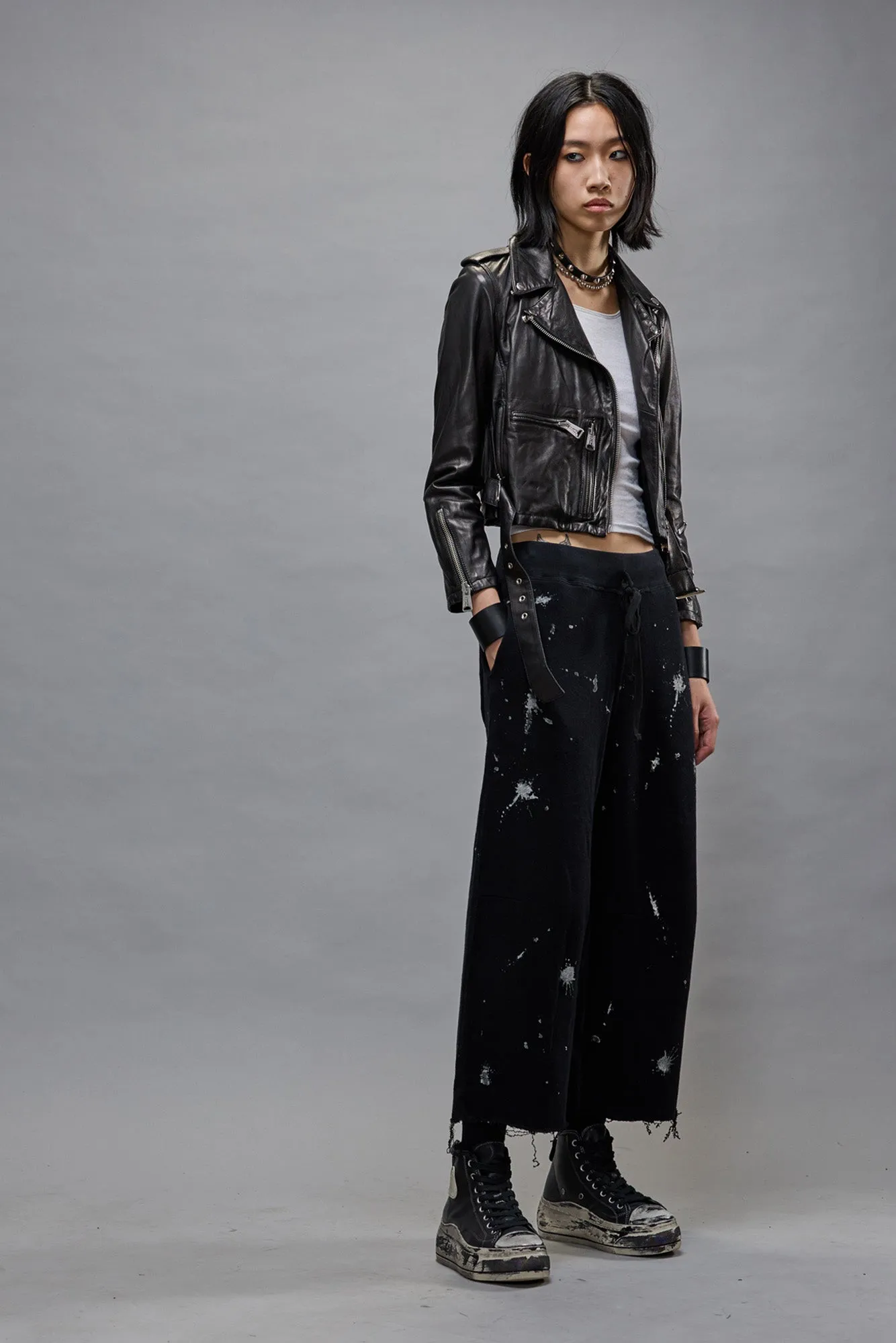 ARTICULATED KNEE SWEATPANT - SPLATTERED BLACK sold by R13 product image thumbnail 2