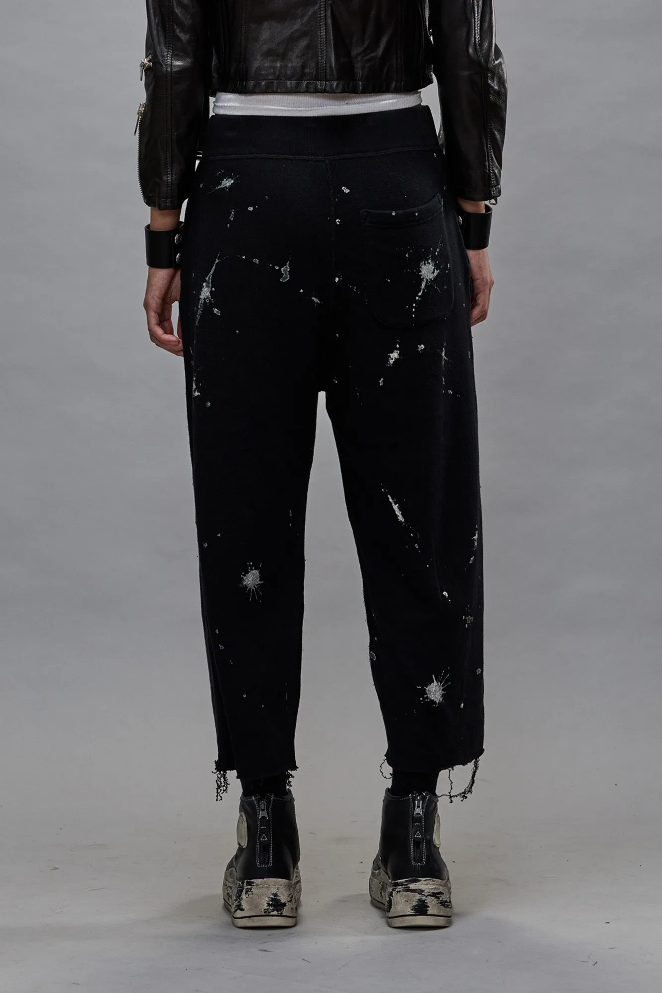 ARTICULATED KNEE SWEATPANT - SPLATTERED BLACK sold by R13 product image thumbnail 4