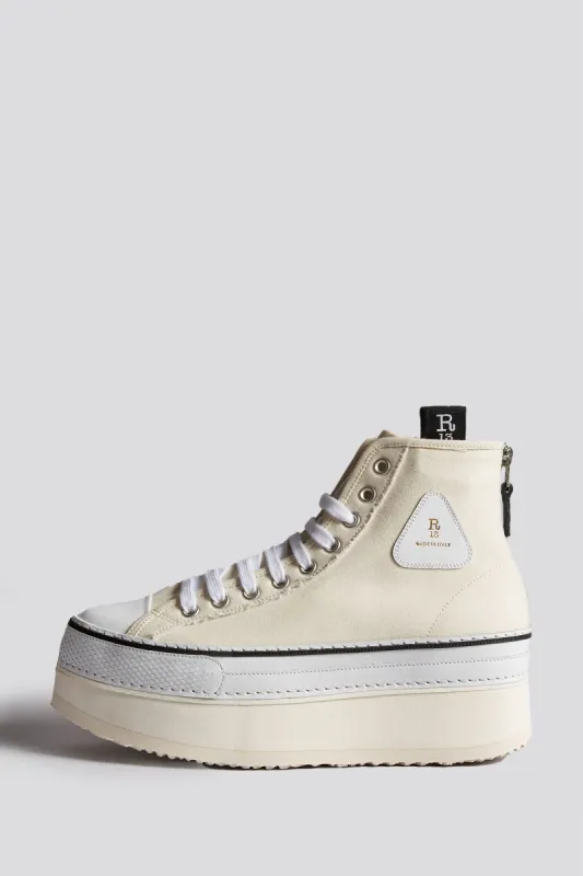 COURTNEY PLATFORM HIGH TOP SNEAKER - ECRU sold by R13