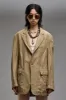 OVERSIZED RAGGED BLAZER - KHAKI sold by R13
