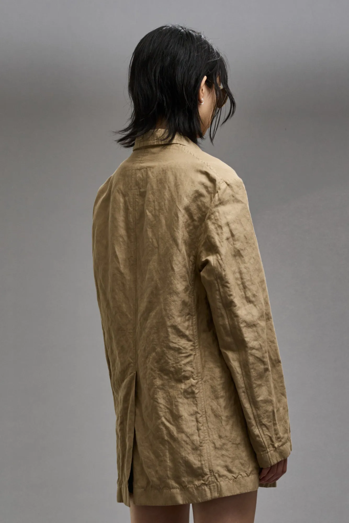 OVERSIZED RAGGED BLAZER - KHAKI sold by R13 product image thumbnail 5