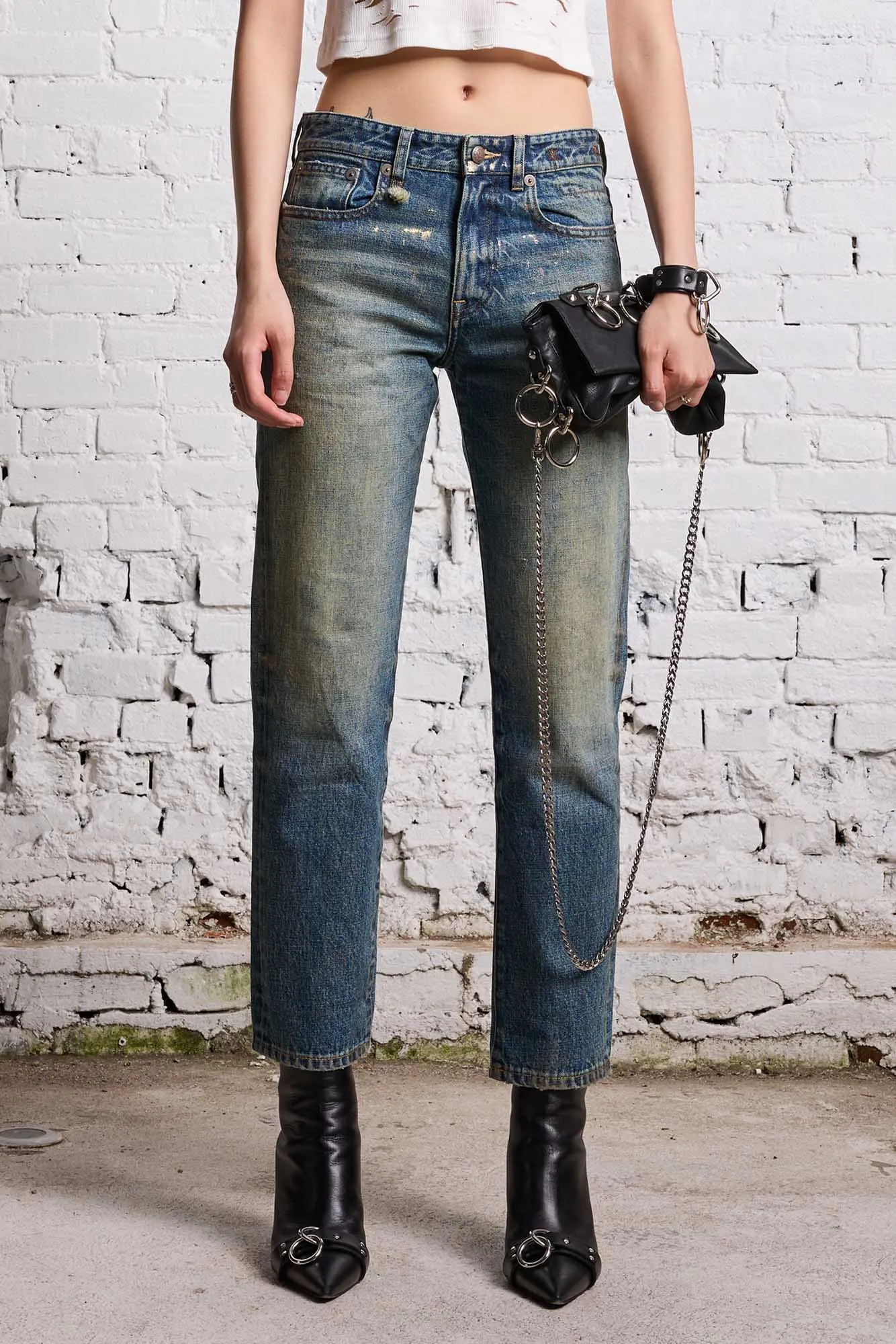 ROMEO JEAN - SPLATTERED CLINTON BLUE sold by R13 product image thumbnail 3