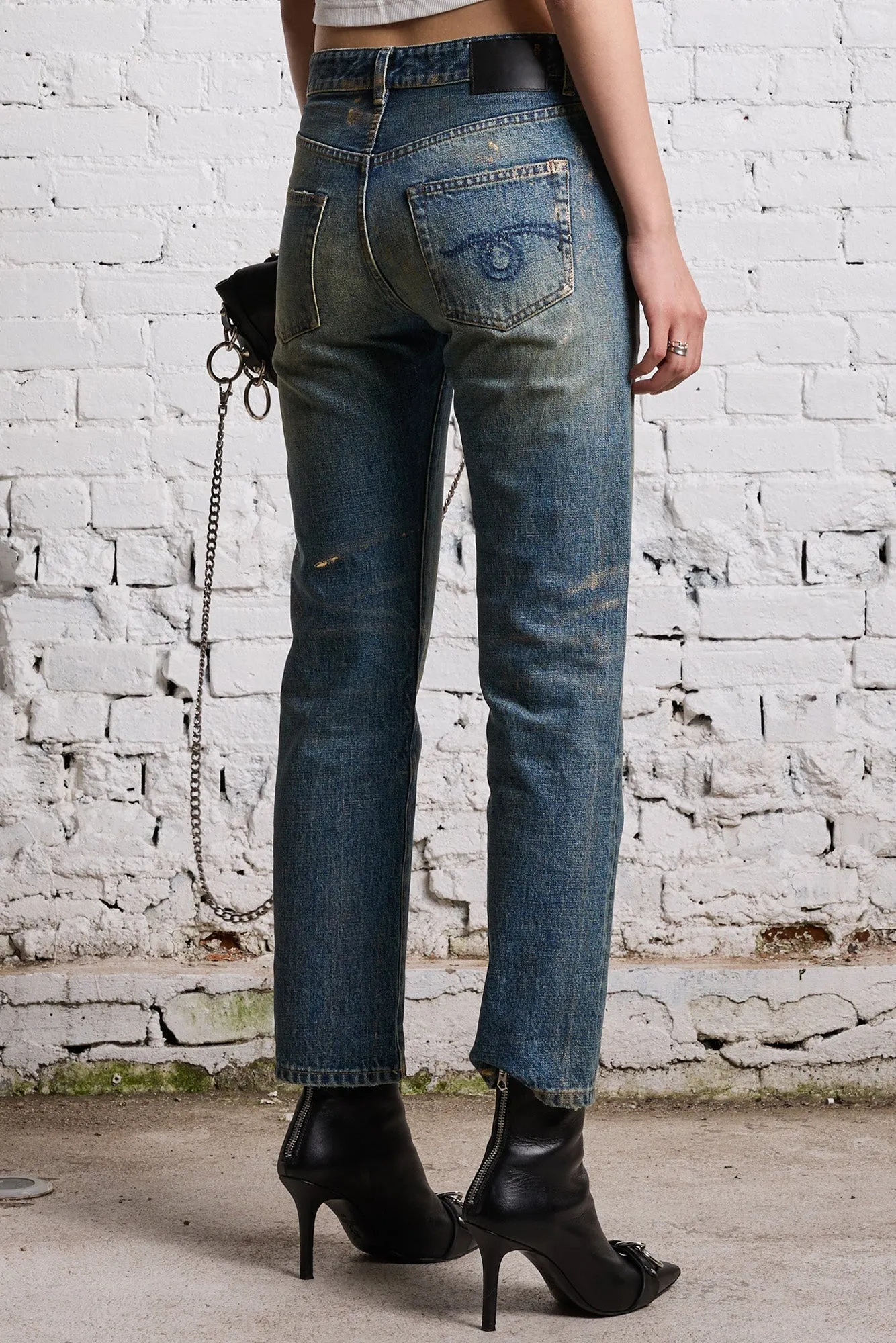 ROMEO JEAN - SPLATTERED CLINTON BLUE sold by R13 product image thumbnail 5