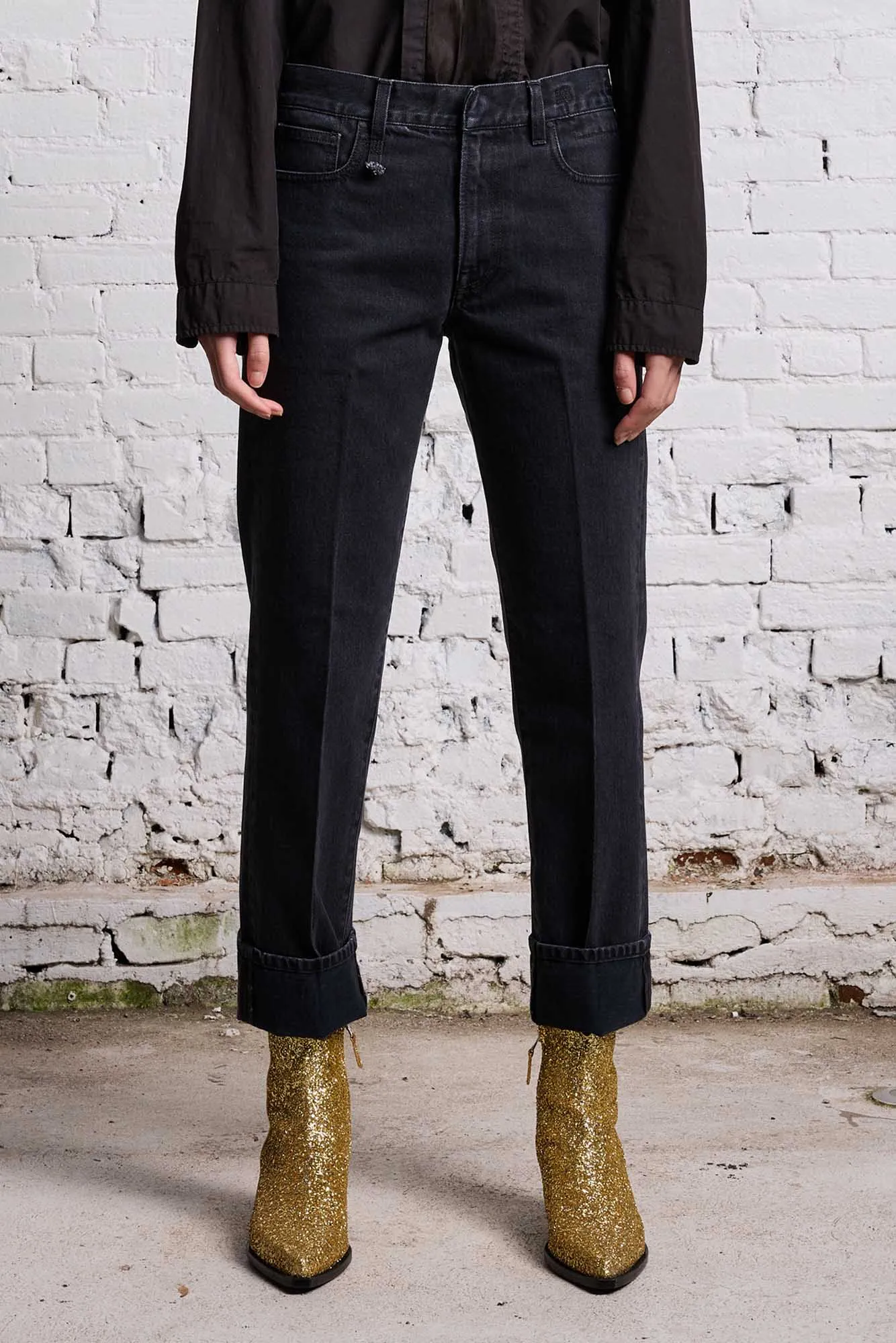 CUFFED ROMEO JEAN - ONYX BLACK sold by R13 product image thumbnail 3