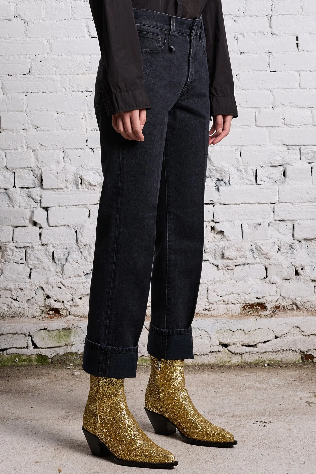 CUFFED ROMEO JEAN - ONYX BLACK sold by R13 product image thumbnail 4