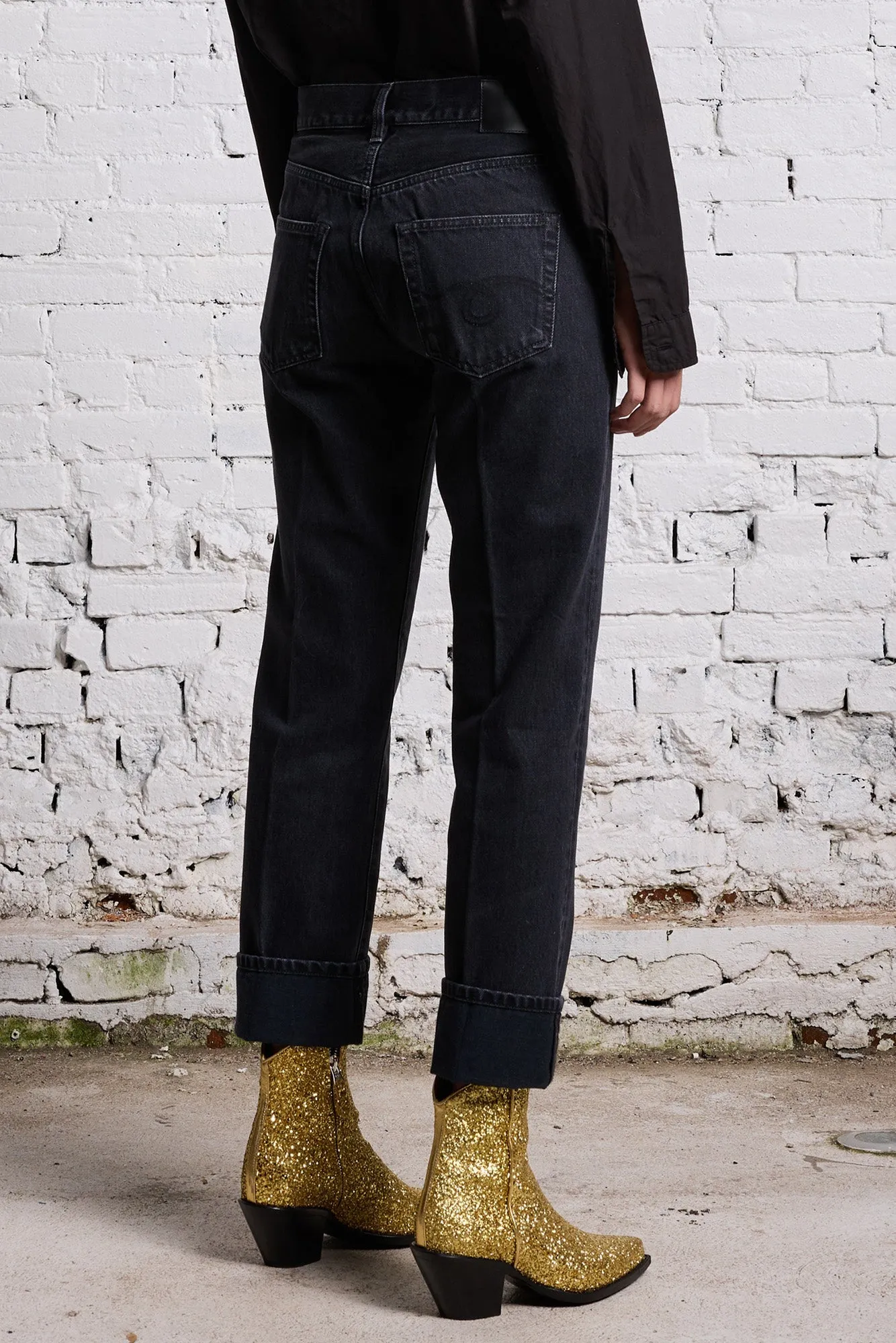 CUFFED ROMEO JEAN - ONYX BLACK sold by R13 product image thumbnail 5