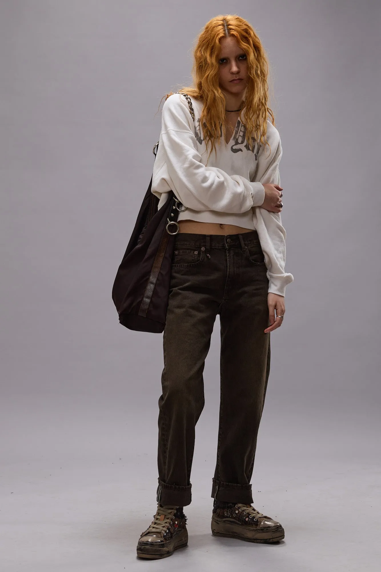 BOYFRIEND JEAN - VINTAGE CHOCOLATE BROWN sold by R13 product image thumbnail 2