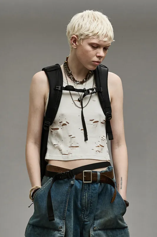 DISTRESSED TANK - ECRU sold by R13