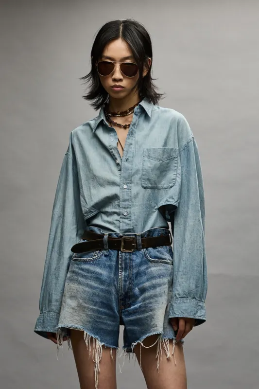 OPEN BACK SHIRT - VINTAGE BLUE sold by R13