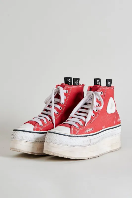 COURTNEY PLATFORM HIGH TOP SNEAKER - RED sold by R13