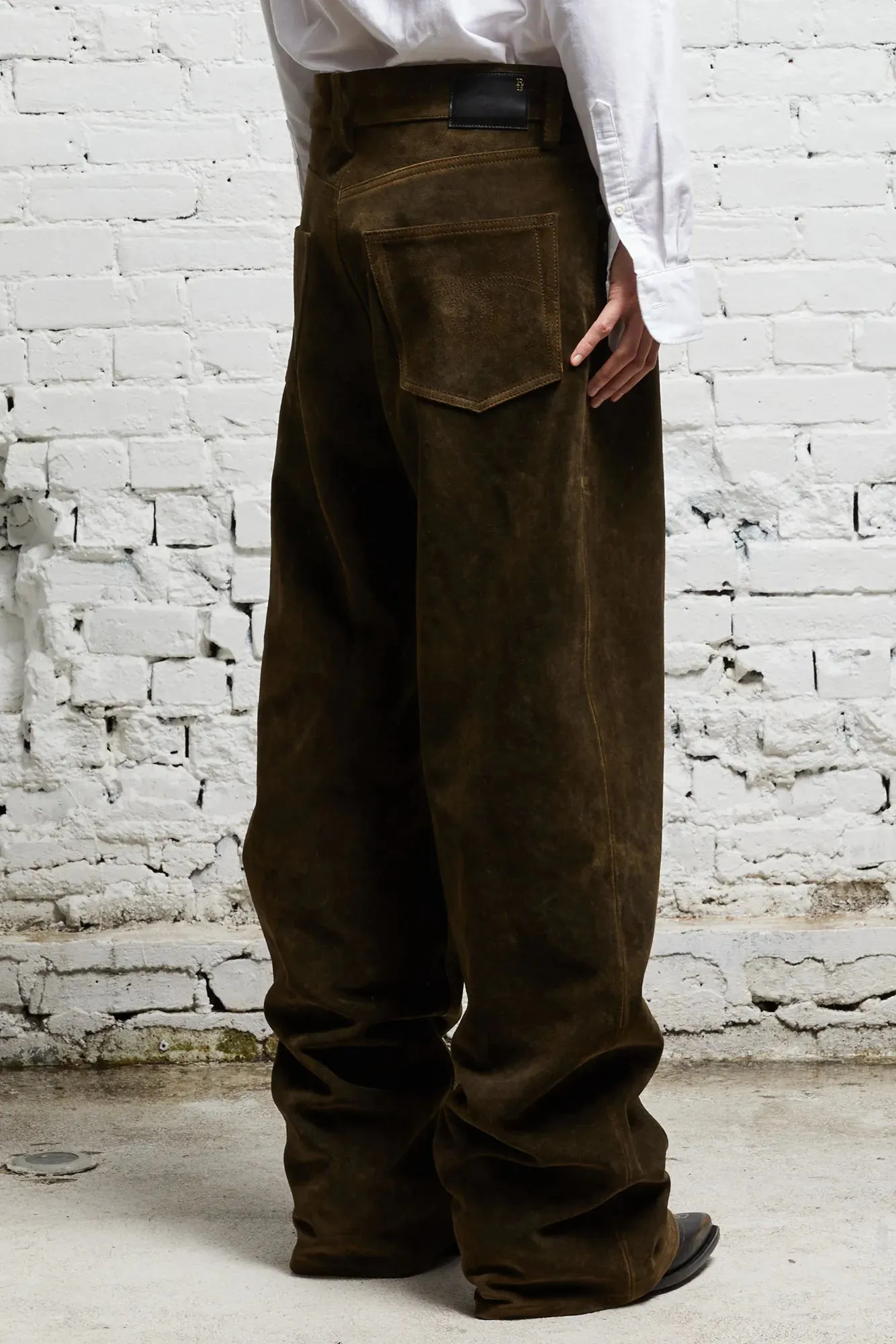D'ARCY LOOSE LEATHER PANT - BROWN sold by R13 product image thumbnail 4