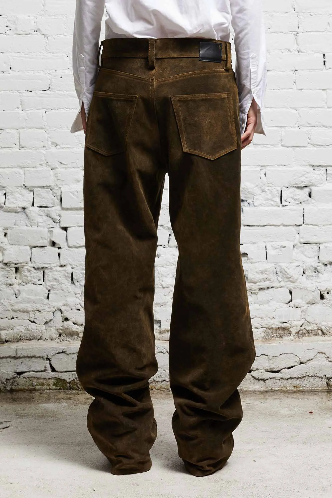 D'ARCY LOOSE LEATHER PANT - BROWN sold by R13 product image thumbnail 5