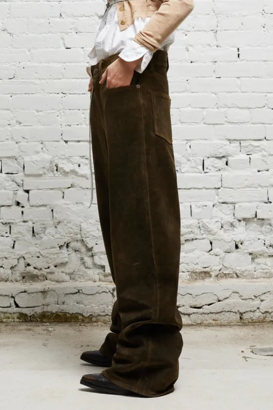 D'ARCY LOOSE LEATHER PANT - BROWN sold by R13