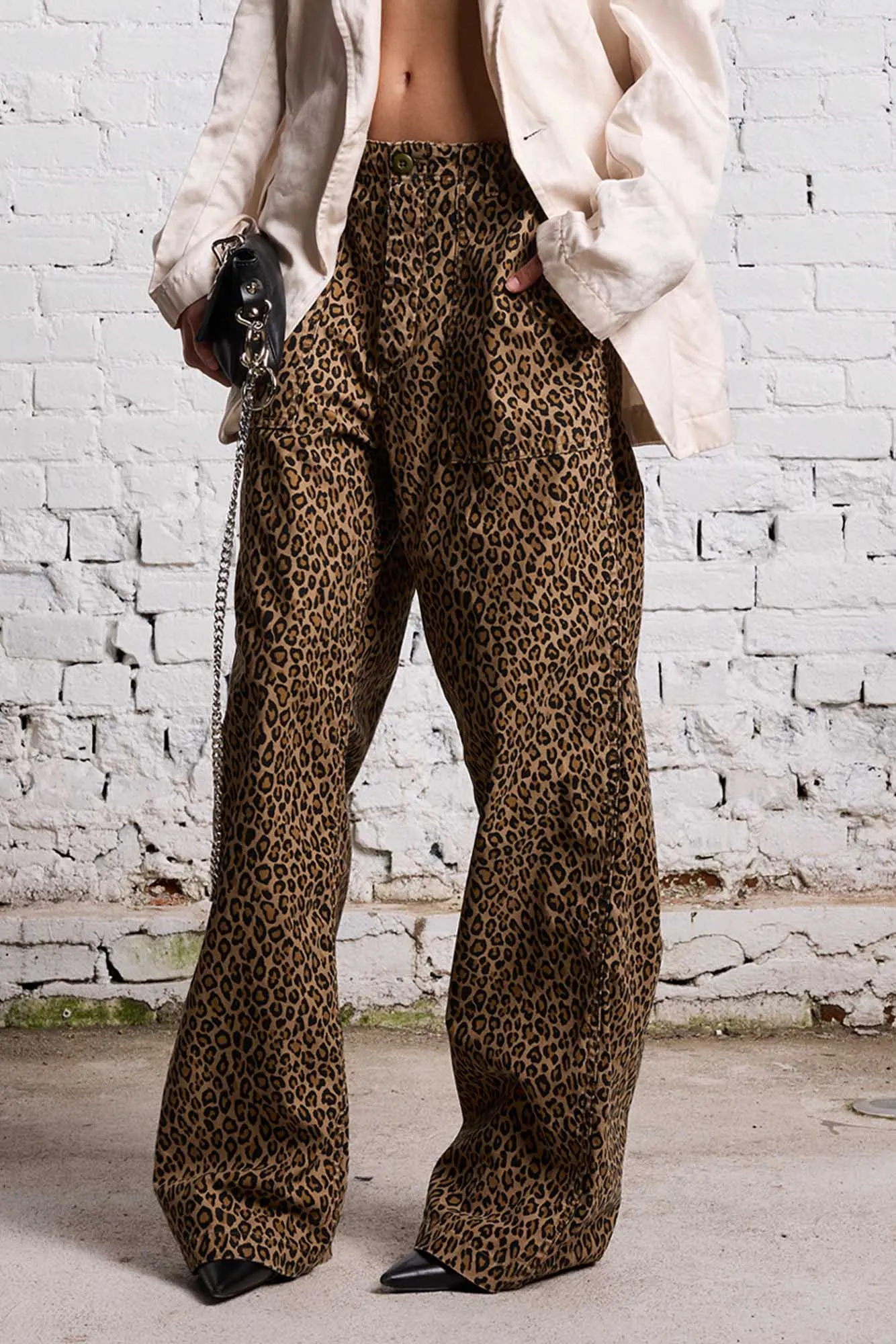 WIDE LEG UTILITY PANT - LEOPARD sold by R13