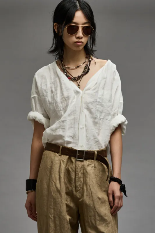 TWISTED NECK SHIRT - WHITE sold by R13