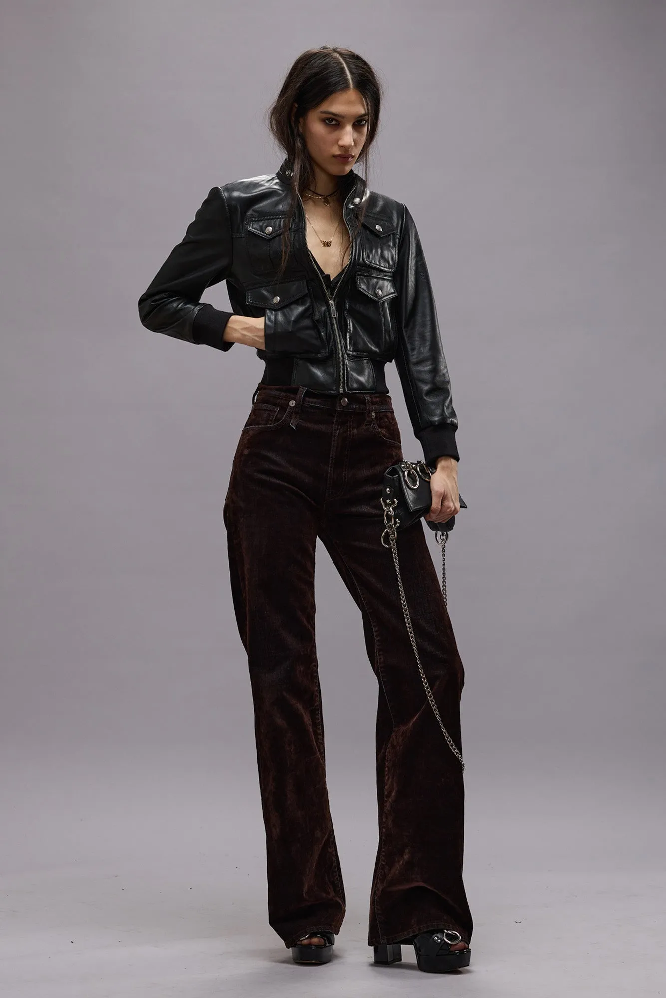 JANE JEAN - FLOCKED BROWN sold by R13 product image thumbnail 2