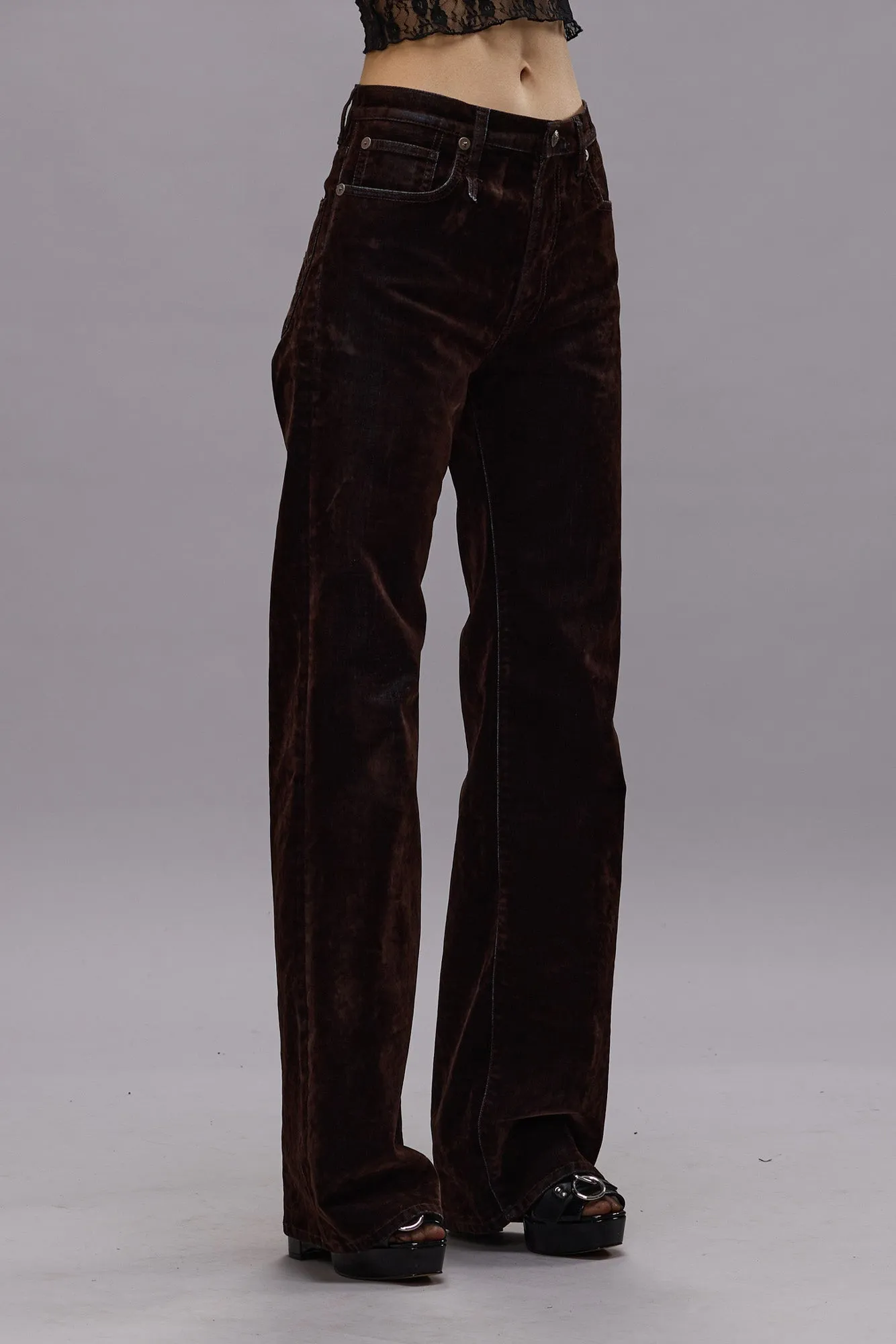 JANE JEAN - FLOCKED BROWN sold by R13 product image thumbnail 4