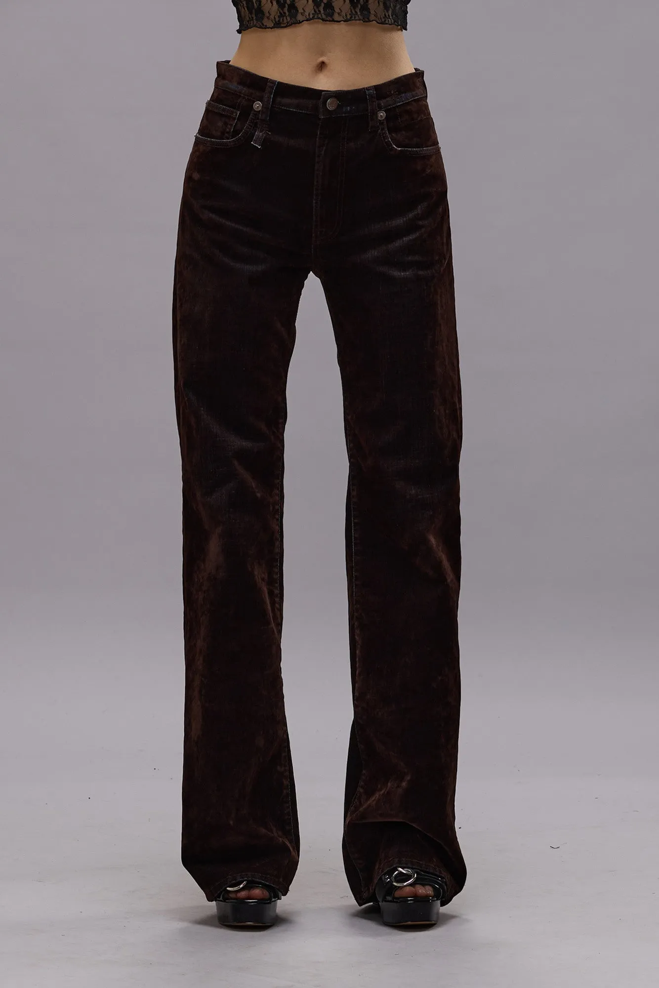 JANE JEAN - FLOCKED BROWN sold by R13 product image thumbnail 3