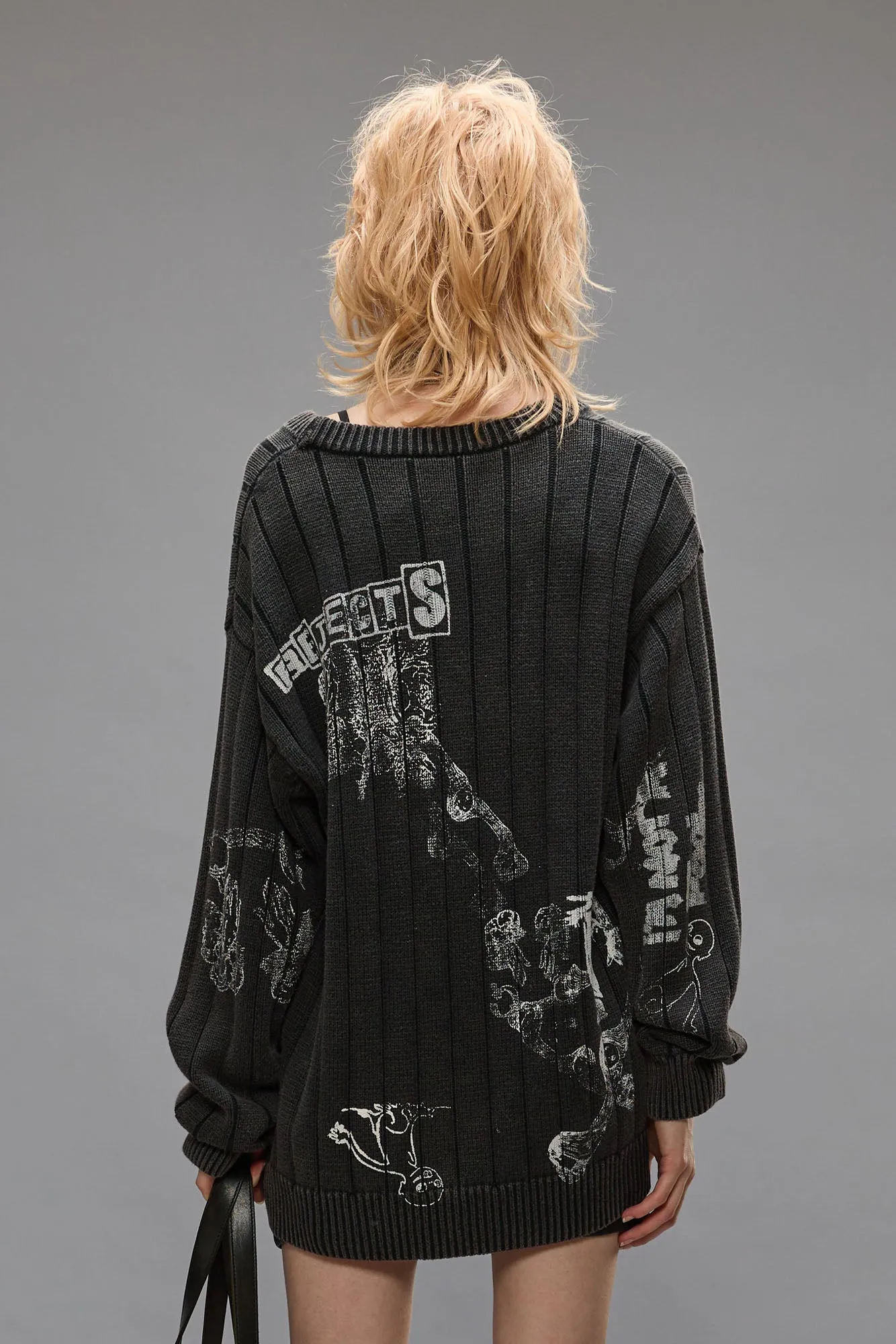 DROP NEEDLE SWEATER - ACID BLACK sold by R13 product image thumbnail 5