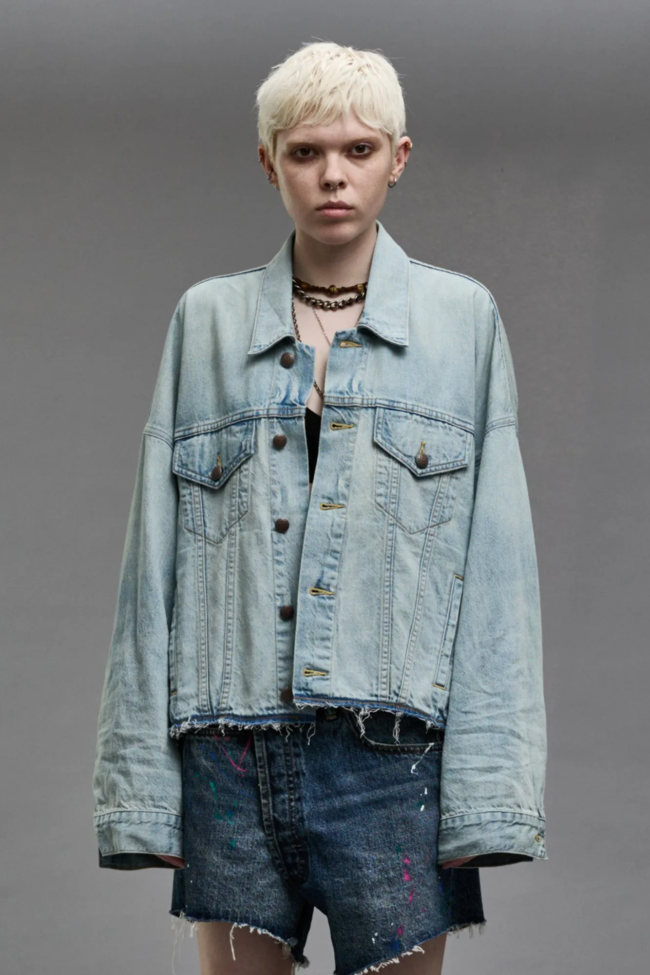 OVERSIZED CUT-OFF TRUCKER JACKET sold by R13 product image thumbnail 2