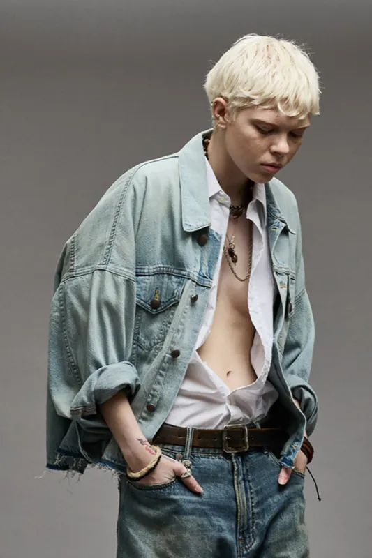 OVERSIZED CUT-OFF TRUCKER JACKET sold by R13