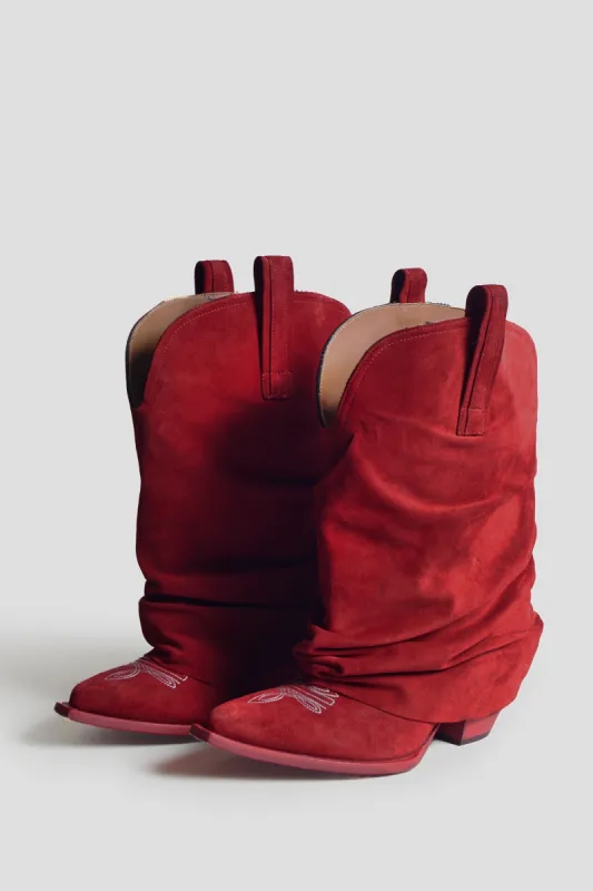 LOW RIDER COWBOY BOOT - RED SUEDE sold by R13