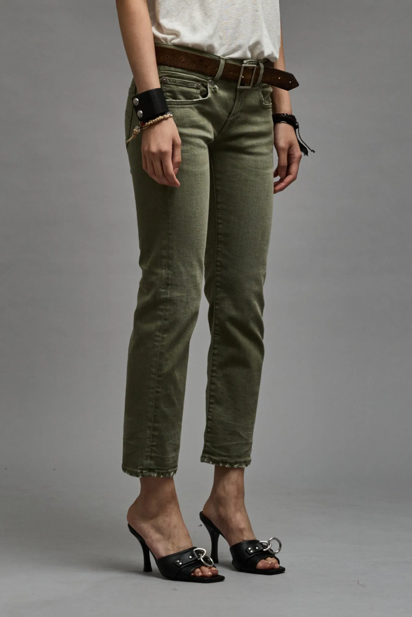 BOY STRAIGHT - OLIVE GREEN STRETCH sold by R13 product image thumbnail 4