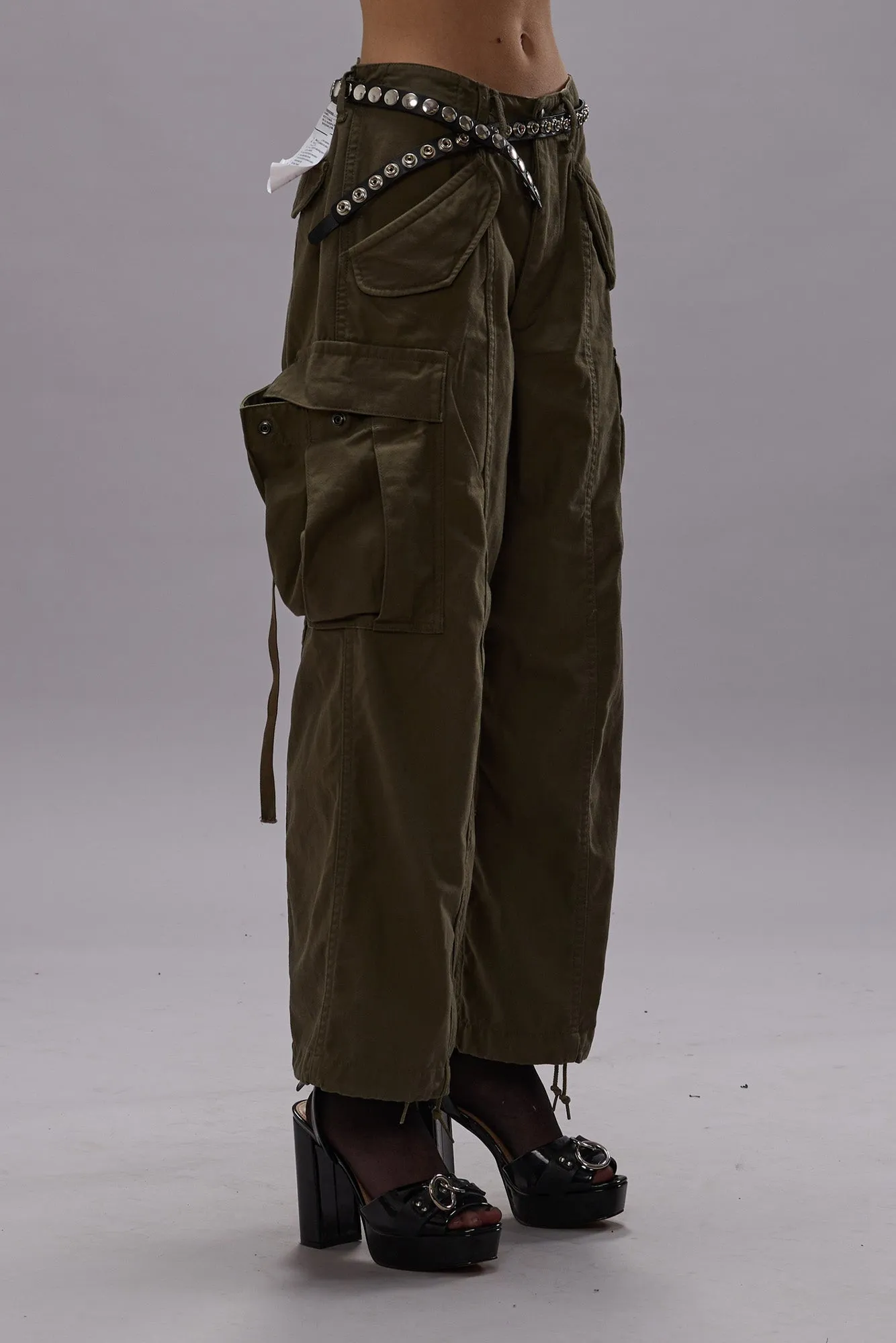 CROPPED CARGO - VINTAGE OLIVE DRAB sold by R13 product image thumbnail 4