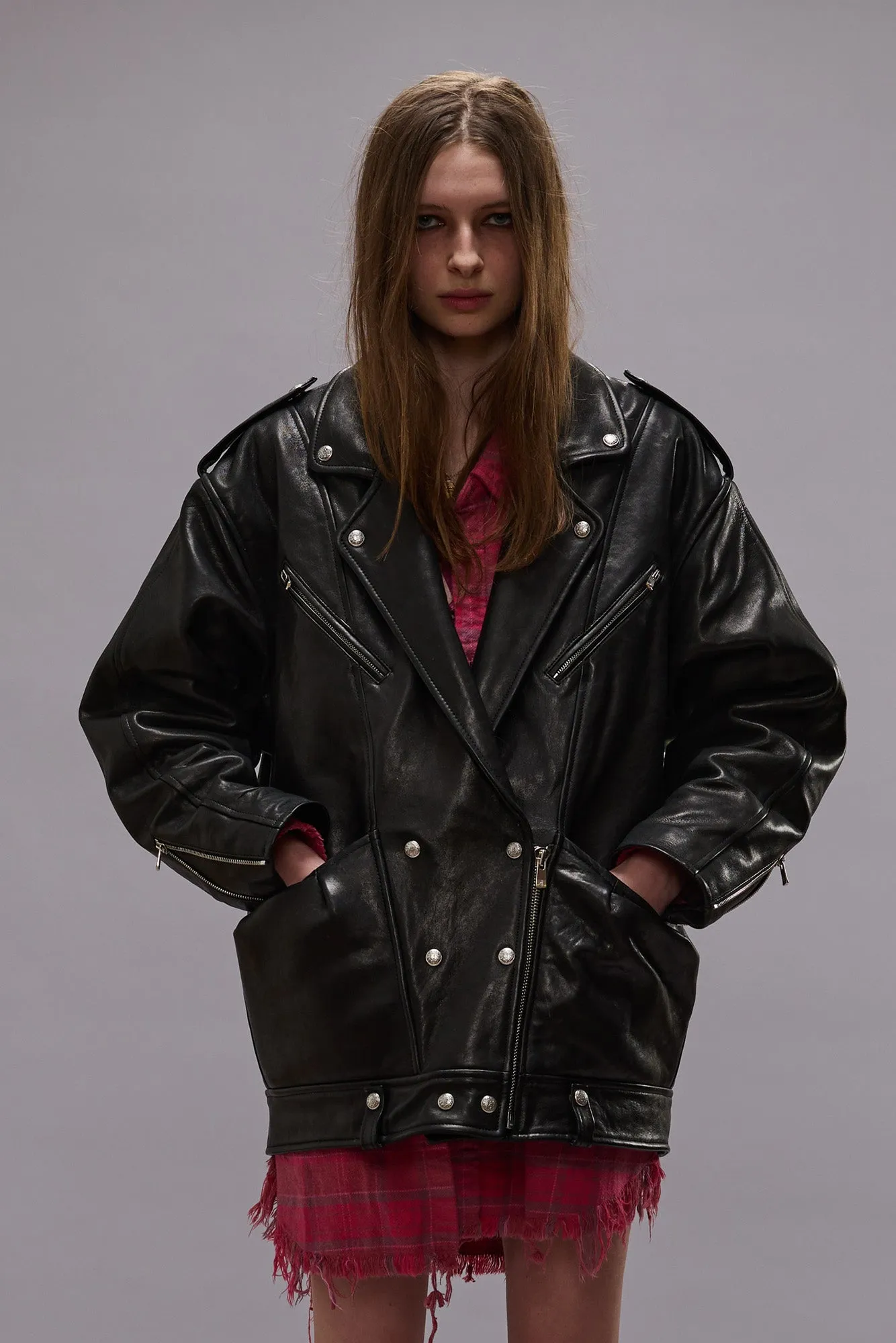 ELONGATED MOTORCYCLE JACKET - BLACK sold by R13 product image thumbnail 3