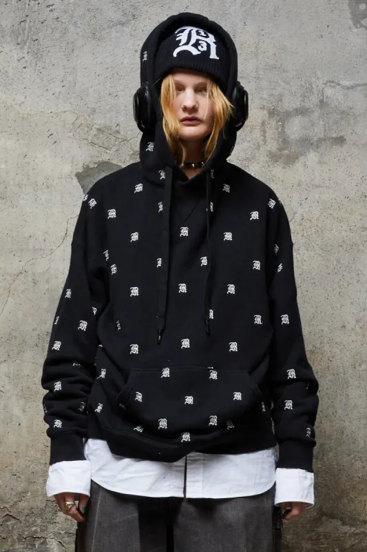 R13 ALLOVER HOODIE - BLACK sold by R13