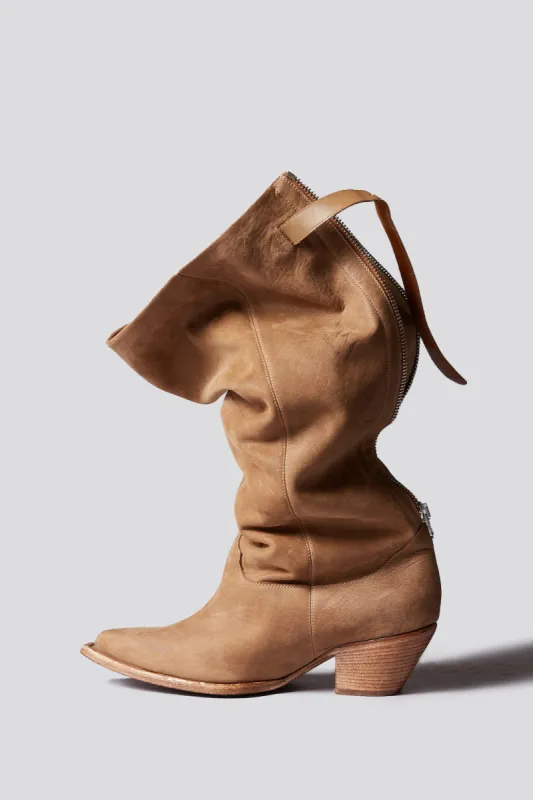 SLOUCH COWBOY BOOT - LIGHT BROWN sold by R13