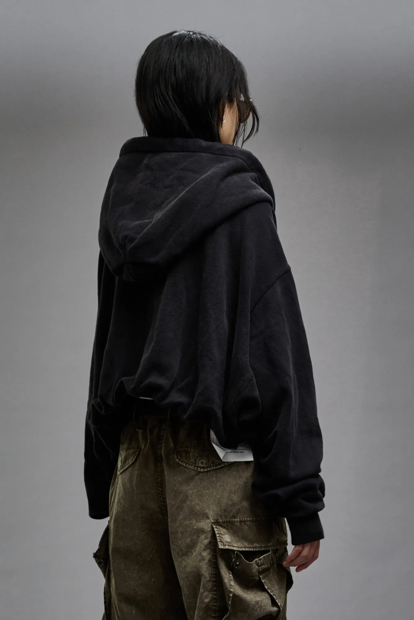 BALLOON ZIP-UP HOODIE - BLACK sold by R13 product image thumbnail 5