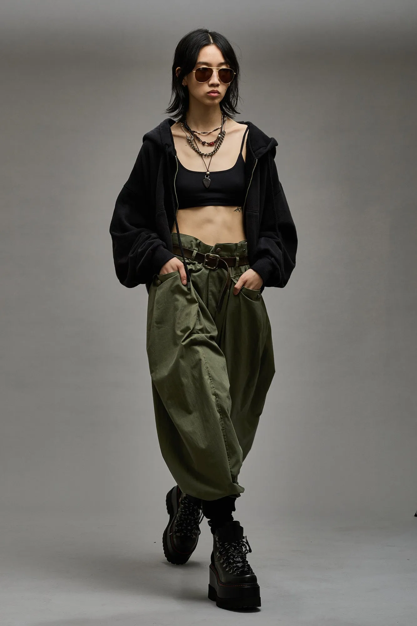 BALLOON ZIP-UP HOODIE - BLACK sold by R13 product image thumbnail 2