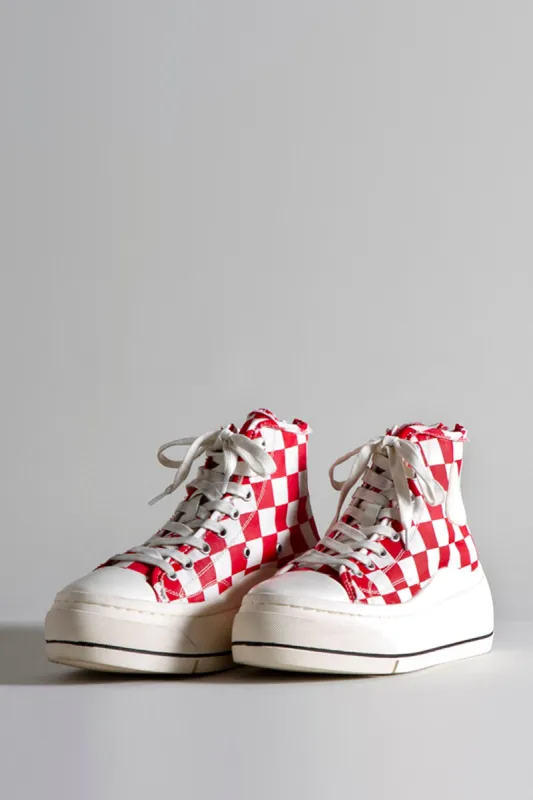 KURT HIGH TOP SNEAKER - RED CHECKER sold by R13