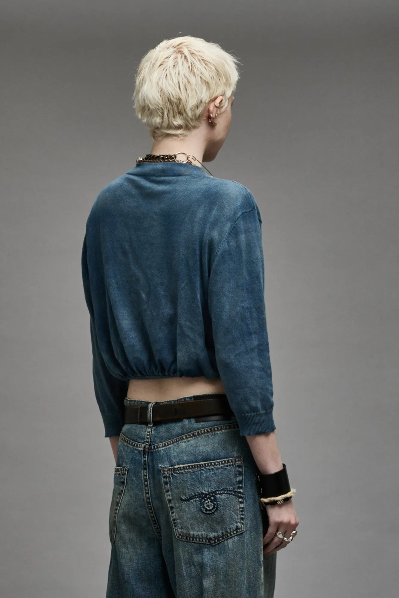 BALLOON CARDIGAN - INDIGO sold by R13 product image thumbnail 5