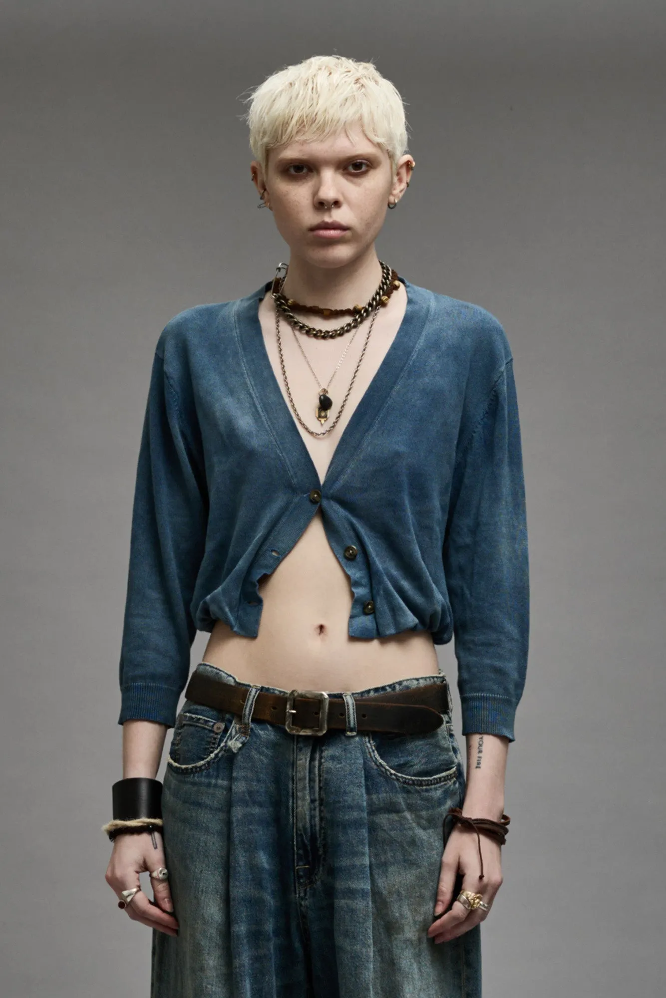 BALLOON CARDIGAN - INDIGO sold by R13 product image thumbnail 3