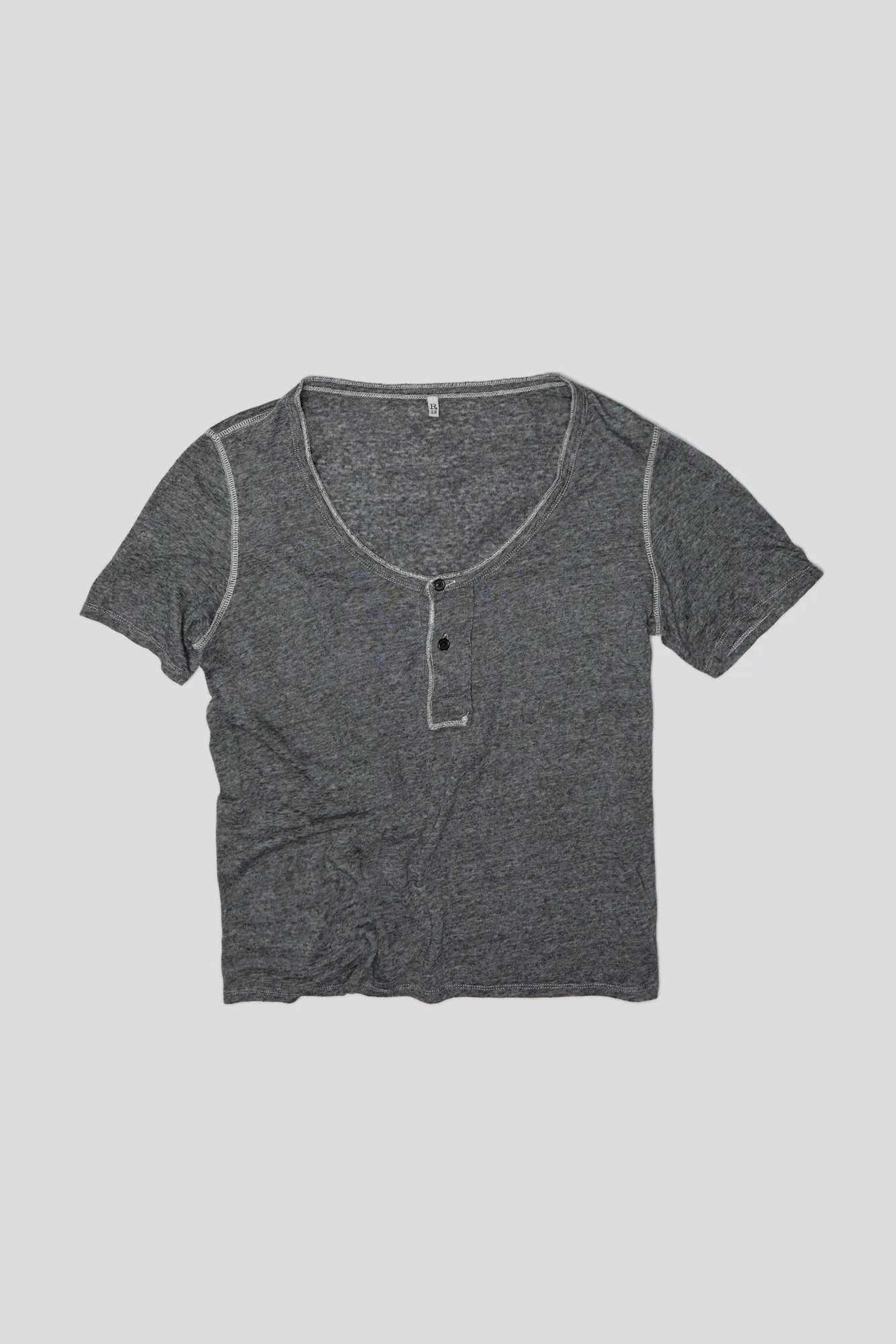 LOW NECK HENLEY TEE - CHARCOAL sold by R13 product image thumbnail 5