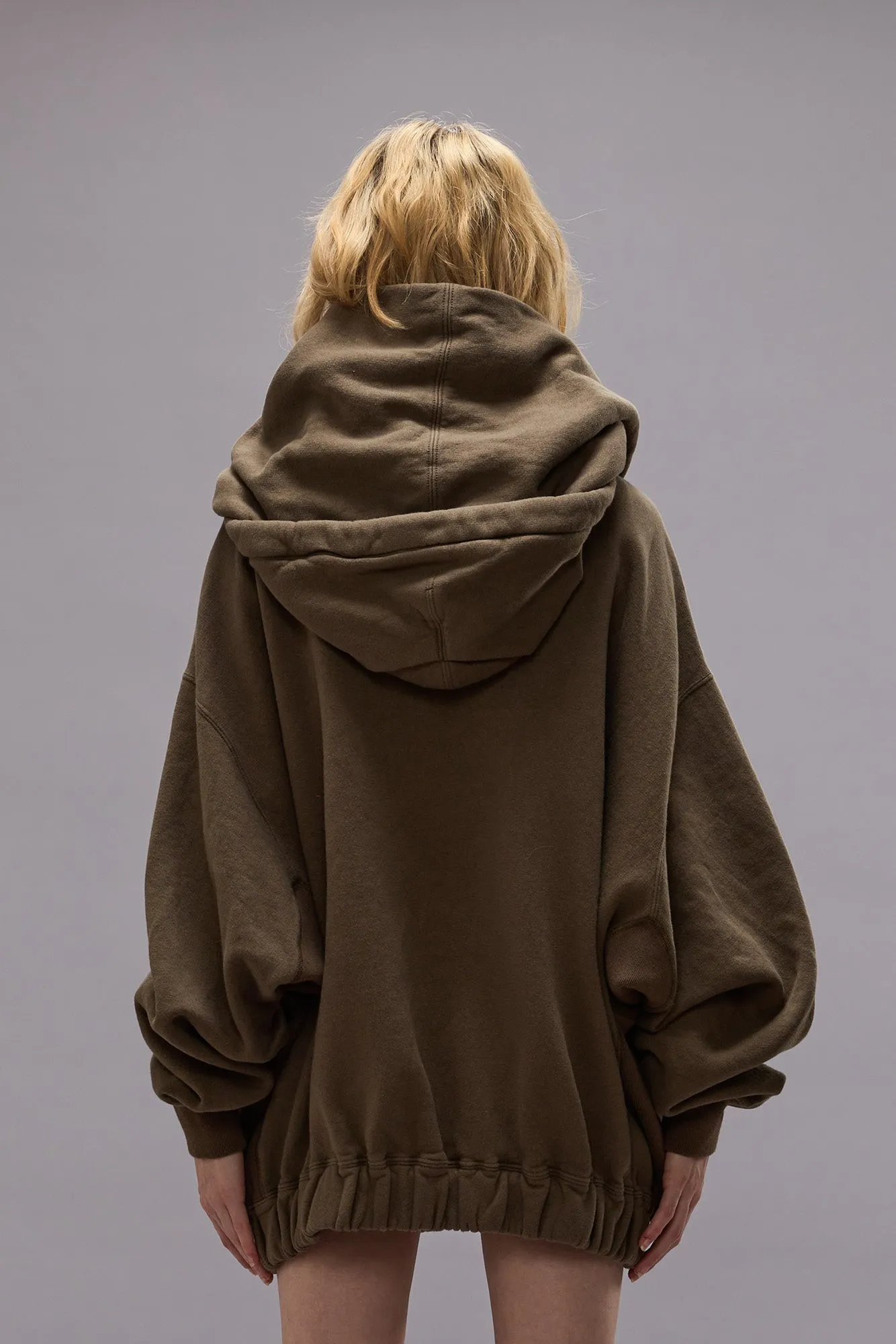 LILLIAN OVERSIZED SWEAT PARKA - OLIVE FLEECE sold by R13 product image thumbnail 5