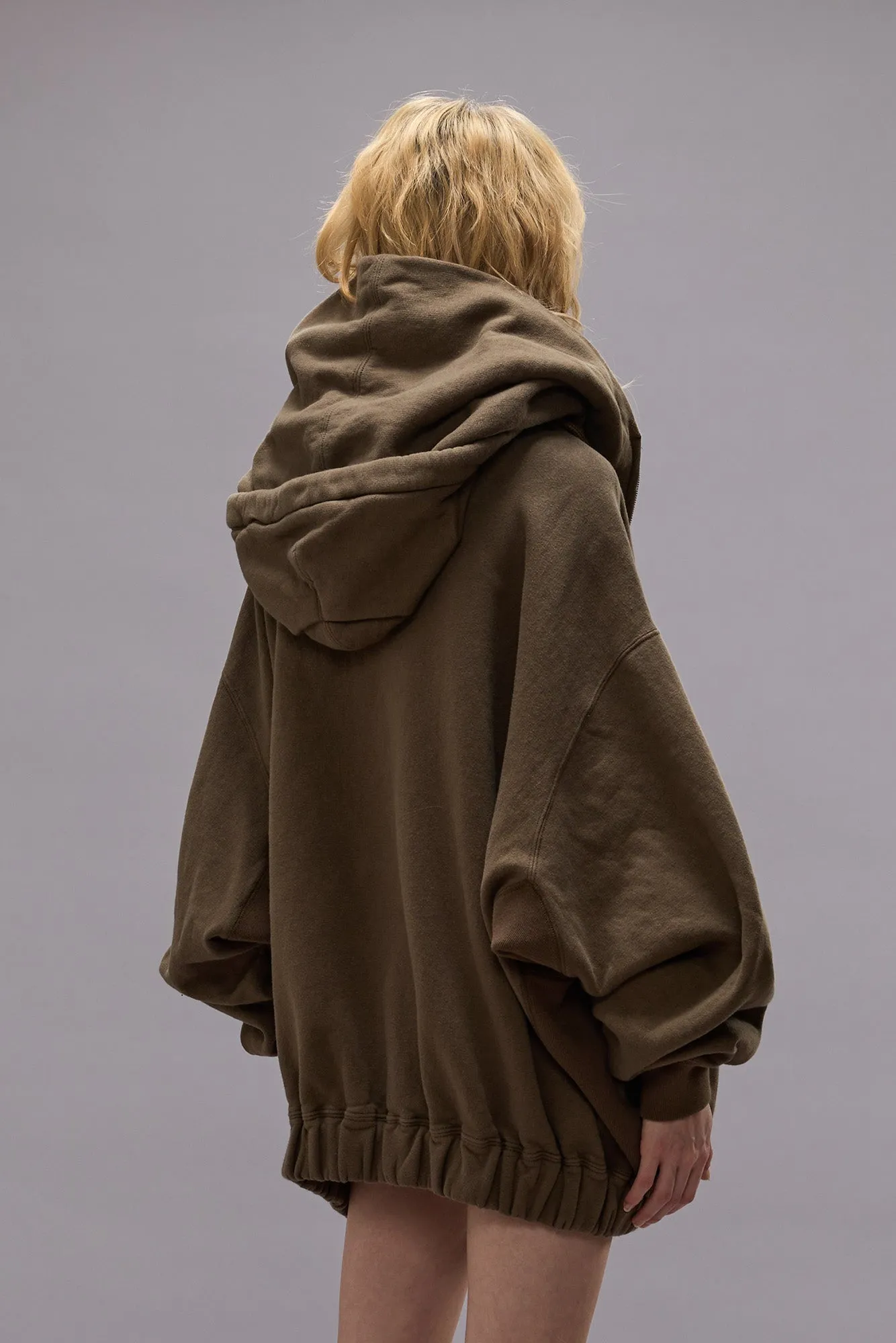 LILLIAN OVERSIZED SWEAT PARKA - OLIVE FLEECE sold by R13 product image thumbnail 4