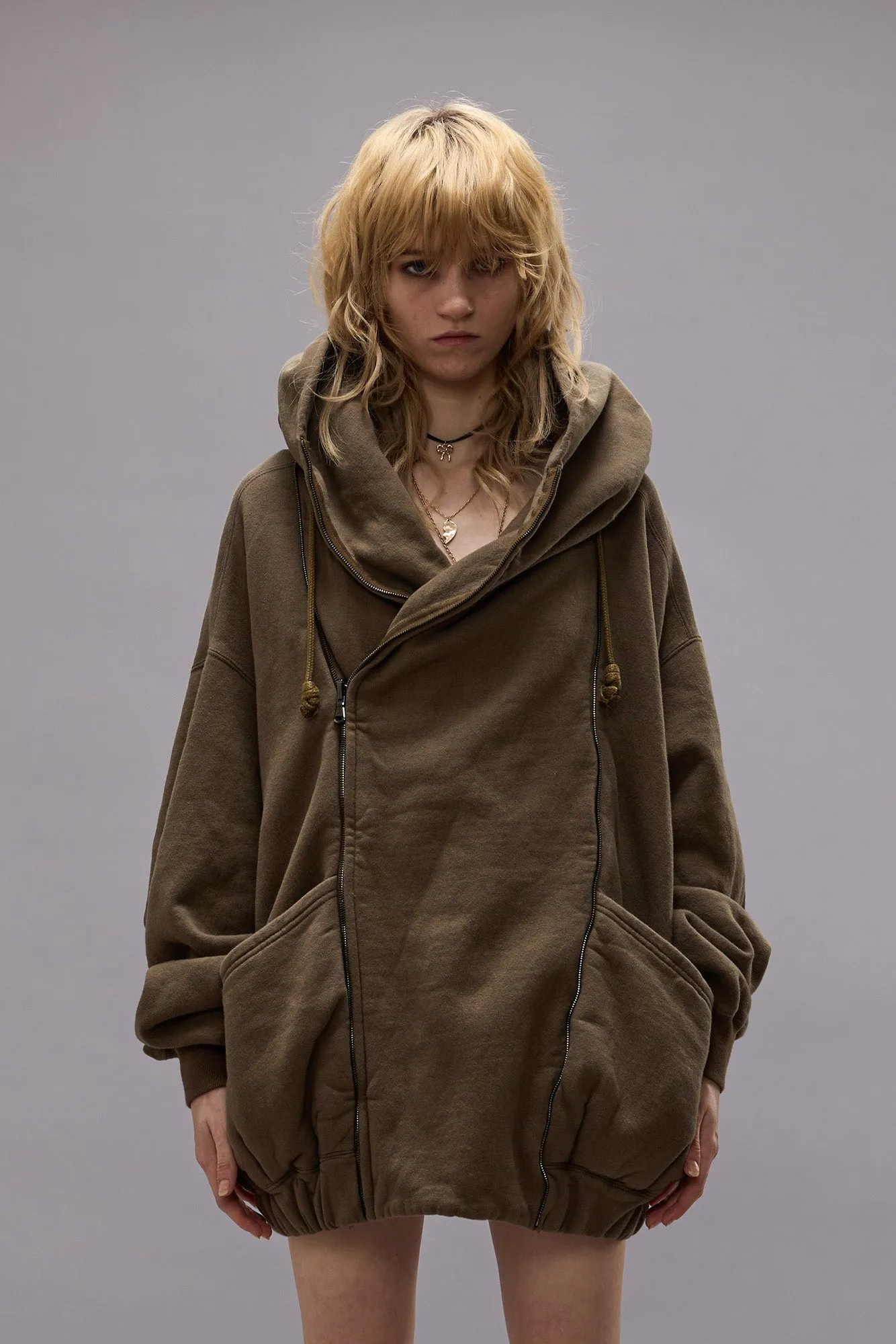 LILLIAN OVERSIZED SWEAT PARKA - OLIVE FLEECE sold by R13 product image thumbnail 2