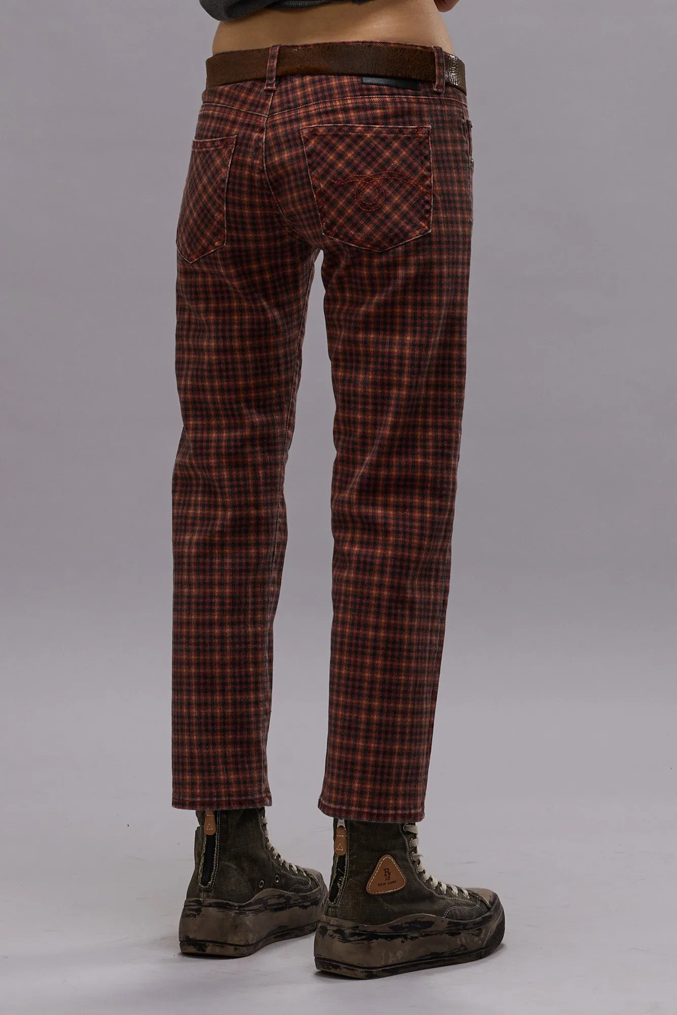 BOY STRAIGHT - PRINTED AUBURN PLAID sold by R13 product image thumbnail 5